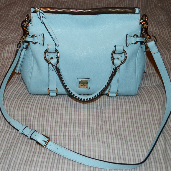 Dooney & Bourke Handbags - Dooney & Bourke Pebble Small Satchel Pale Blue Bag